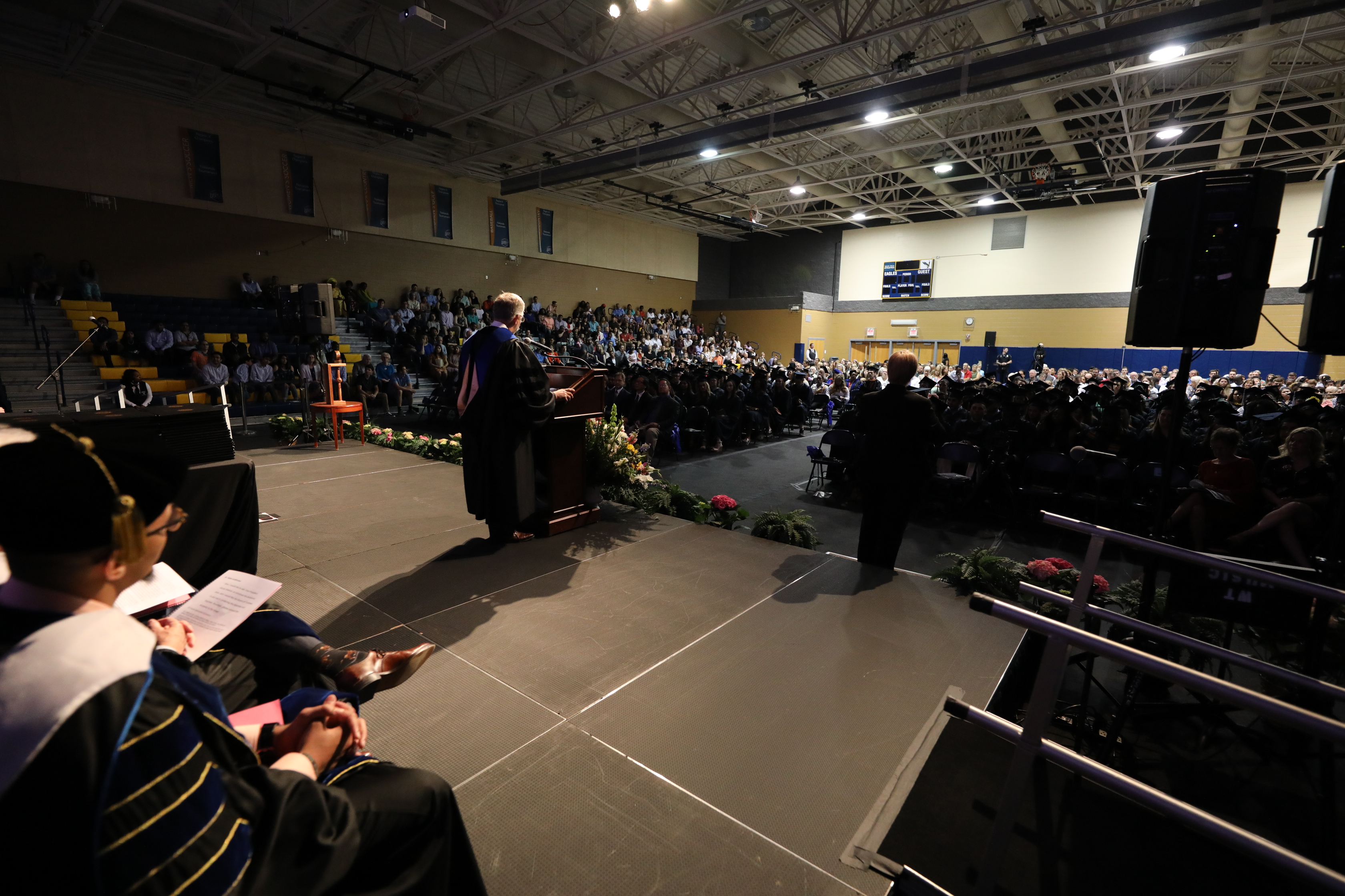“Graduates, you and I share something in common today,” Wake Tech President Scott Ralls told the crowd. “This is our first time participating in a Wake Tech graduation.”
