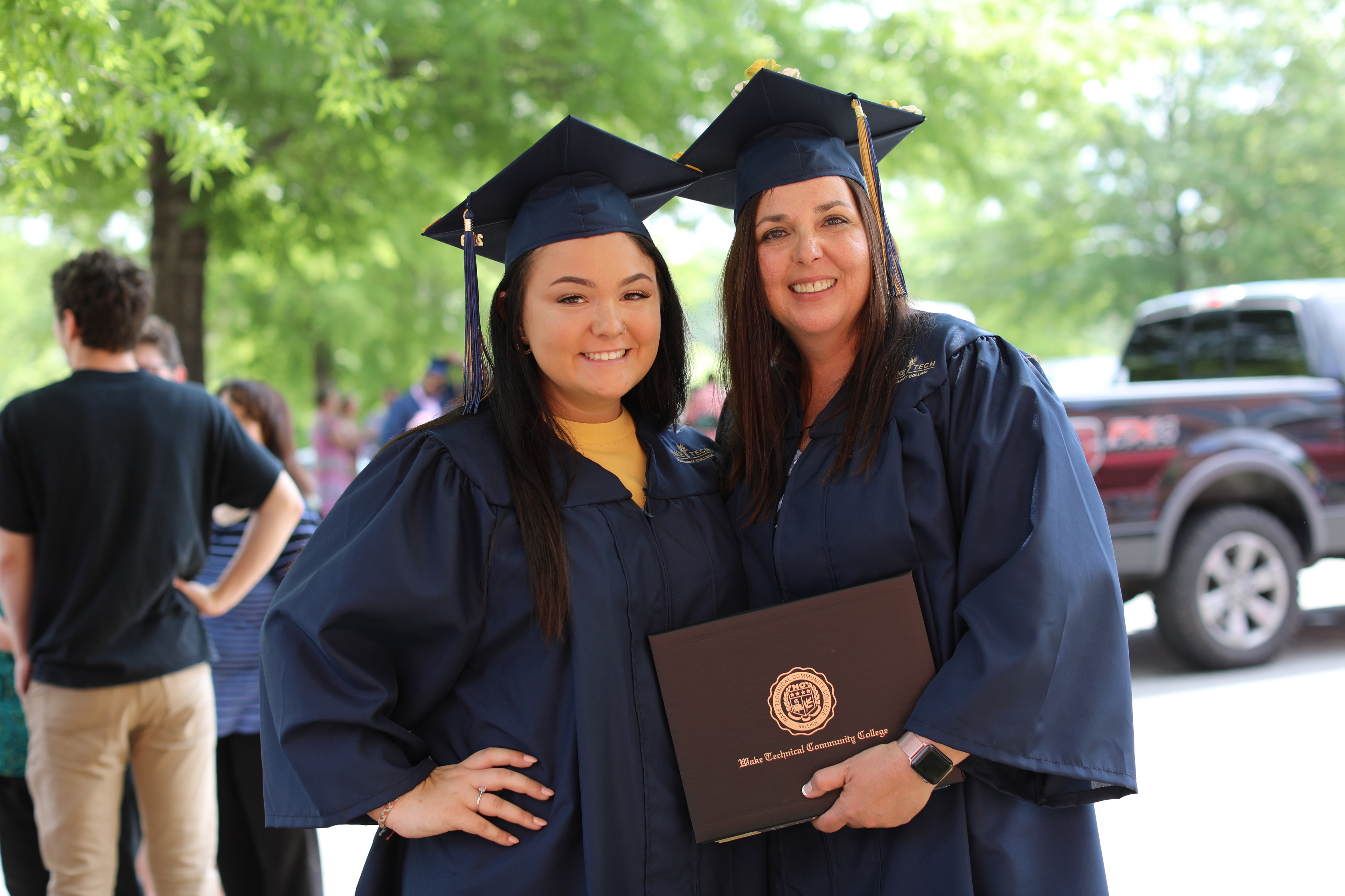 A mother and daughter graduated on the same day. Adele Abreu received an AAS degree in Office Administration during the 11:00 a.m. ceremony, and her daughter Hannah received an AAS degree in Criminal Justice Technology during the 1:30 p.m. ceremony.