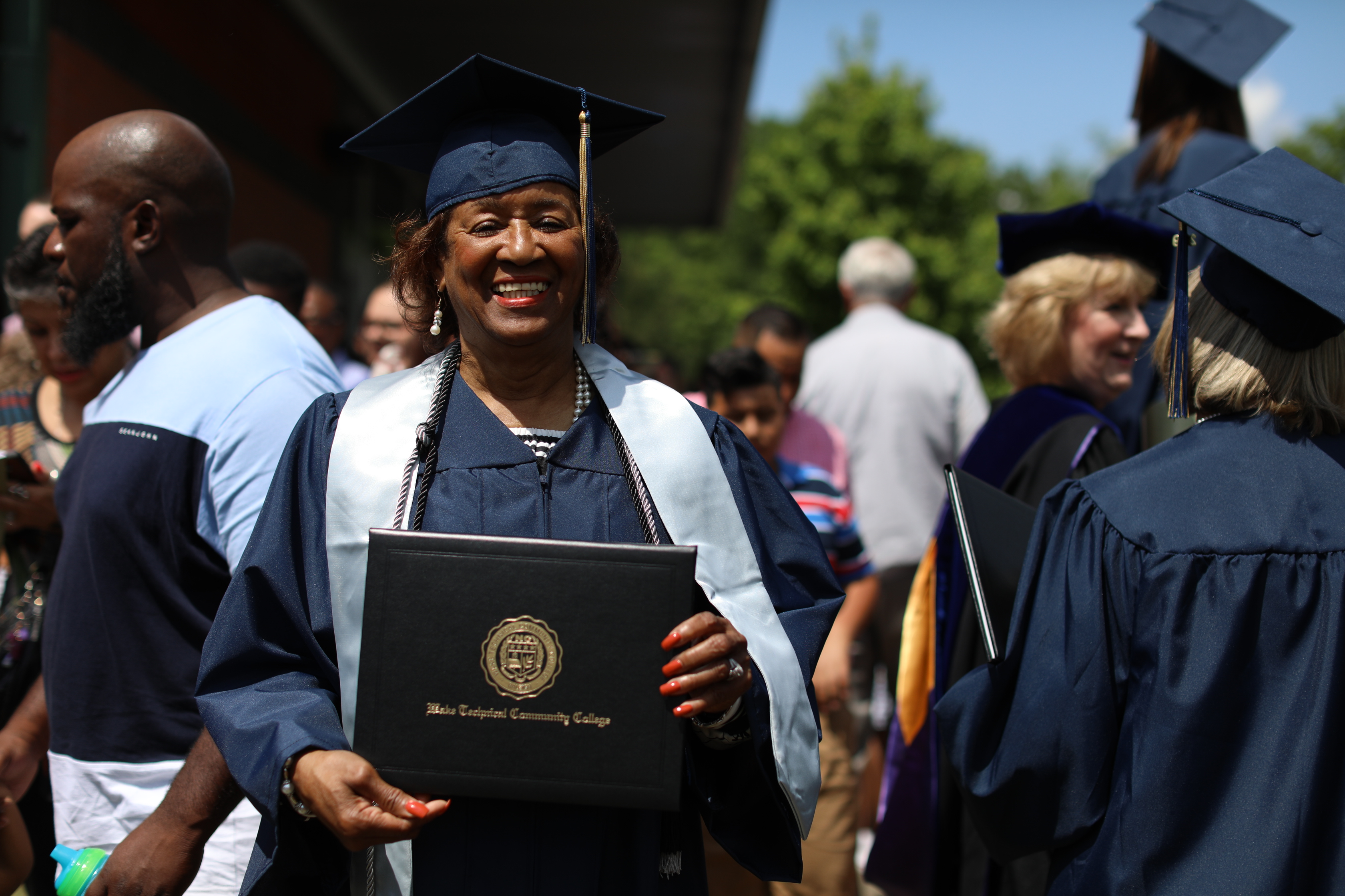 Seventy-two year old Shirley Fuller, whose tragedy made news when she lost all she had – including her college textbooks – in an apartment fire last year graduated with a degree in Criminal Justice Technology.