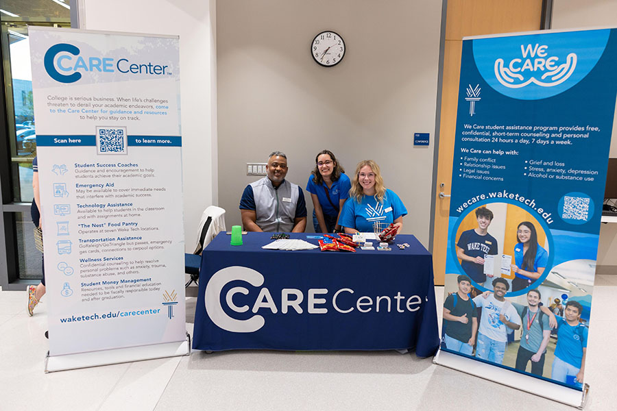 Wake Tech East includes student support programs like the Care Center.