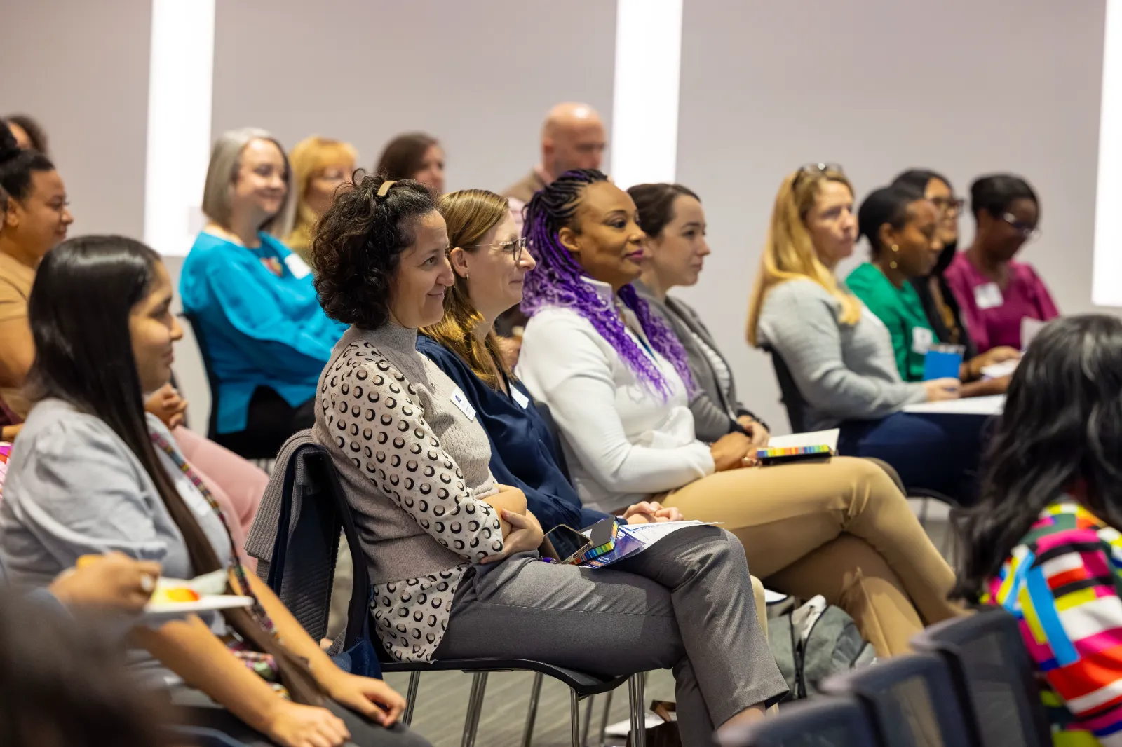 Wake Tech faculty and staff members participated in a Wake Invests in Women Collective Conversation event focused on artificial intelligence in the workplace.