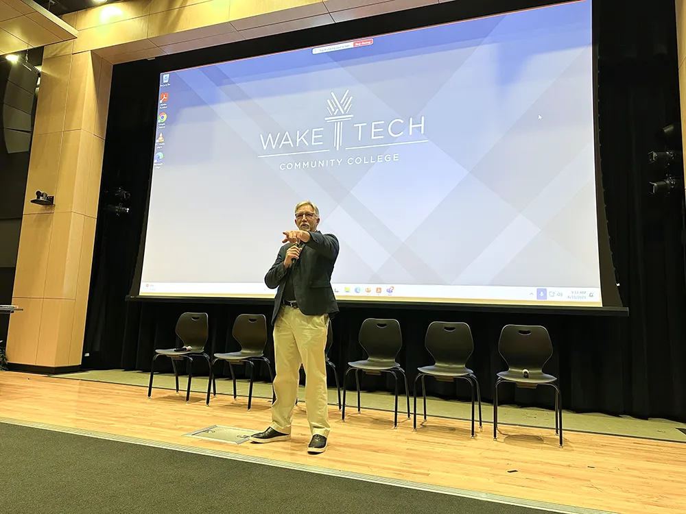 Wake Tech President Dr. Scott Ralls speaks at the state Department of Information Technology Innovation Day event.