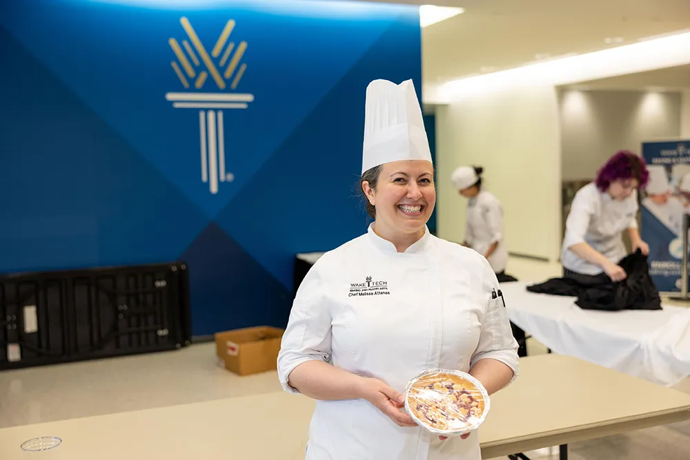 Chef Melissa Attanas at Wake Tech's popular Bakers' Row event.