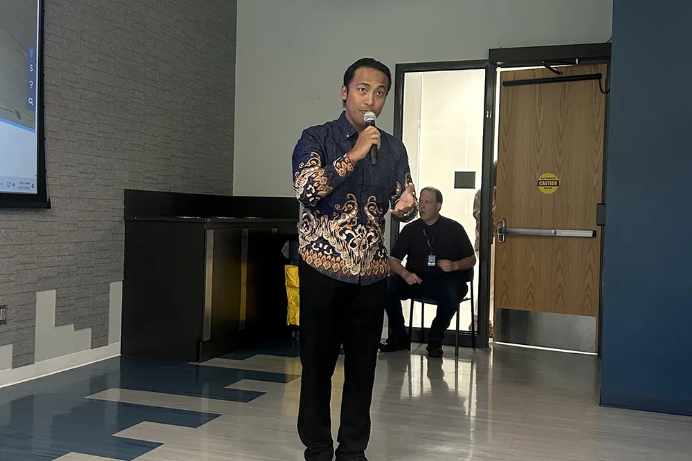 A delegation of 22 officials from East Asia and the Pacific visited Wake Tech's RTP Campus on June 17, 2025, to learn more about the college's Cybersecurity training programs.
