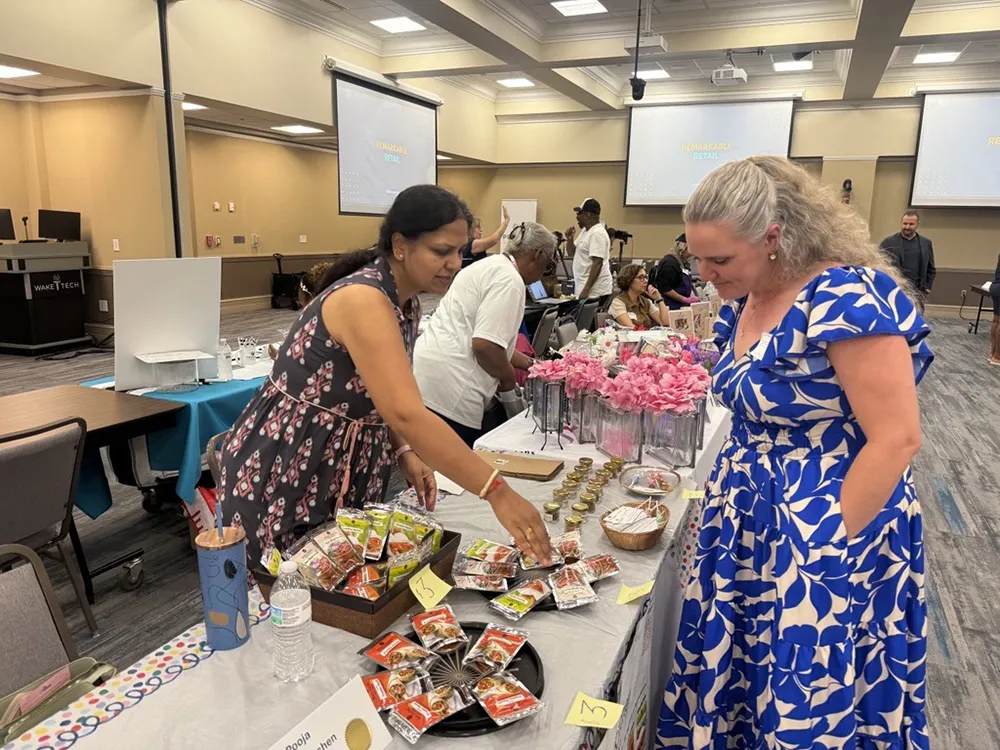 Dozens of entrepreneurs who graduated from the LaunchWakeCounty program showcased their products and services at an Alumni Vendor Expo at Wake Tech.