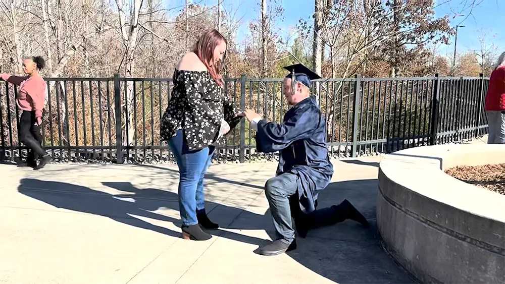 Wake Tech graduate Connor Baysden and his new fiancee