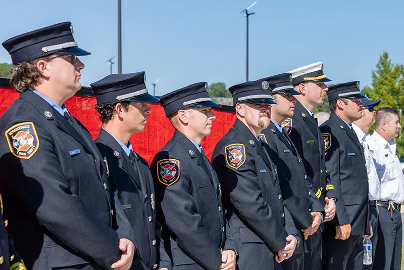 Area firefighters attended a groundbreaking ceremony for the Advanced Fire and Rescue Training Complex at Wake Tech East.