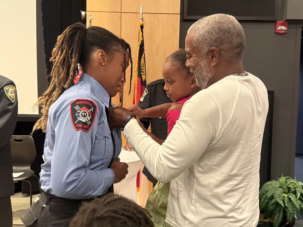 Twenty cadets graduated from the Career in a Year Fire Academy, a partnership between Wake Tech and Wake County, on June 18, 2025.
