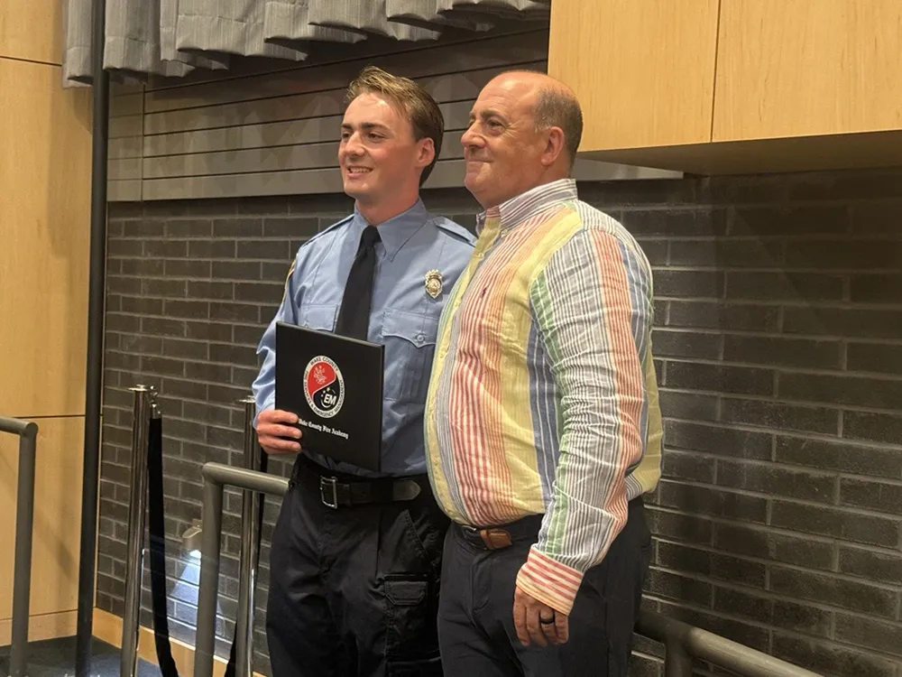 Twenty cadets graduated from the Career in a Year Fire Academy, a partnership between Wake Tech and Wake County, on June 18, 2025.