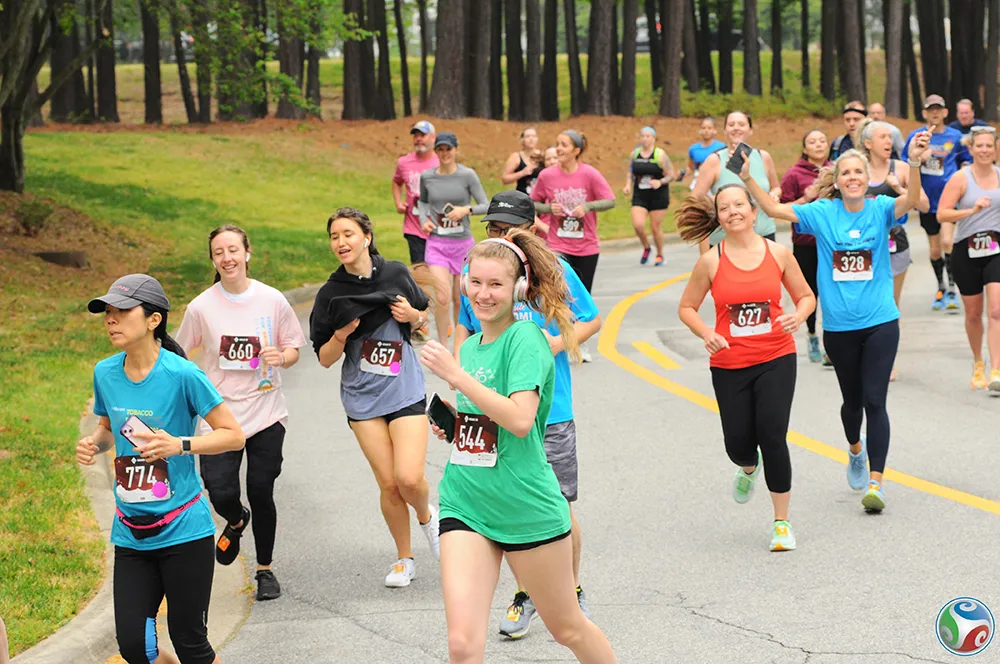 Participants race in the 2024 Fostering Footsteps event to support Wake Tech's Fostering Bright Futures program.