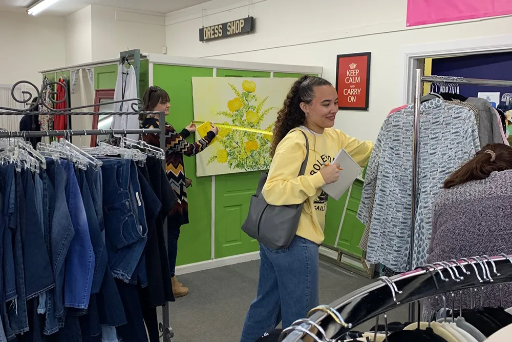 Interior Design students work on plans for a Wake County nonprofit.