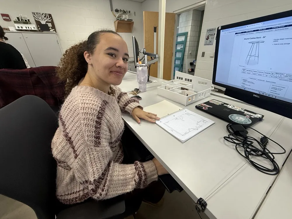 Interior Design students work on plans for a Wake County nonprofit.