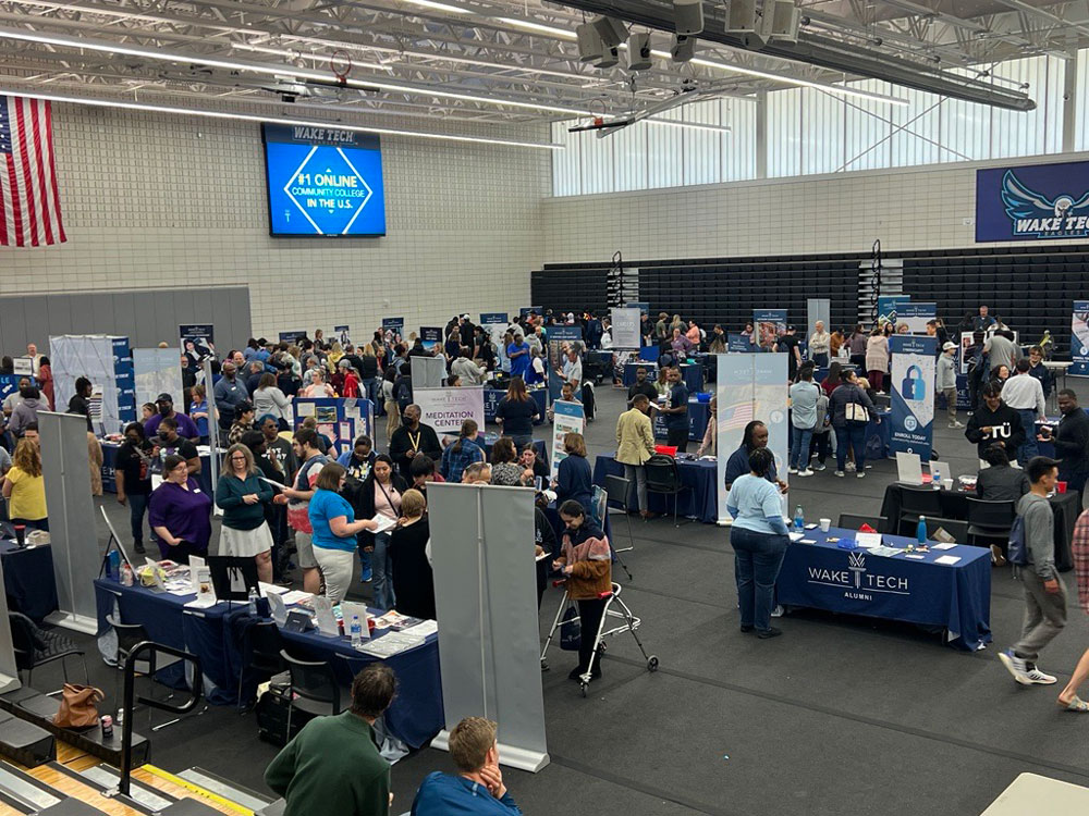 Prospective students gather information during Wake Tech's Open House.