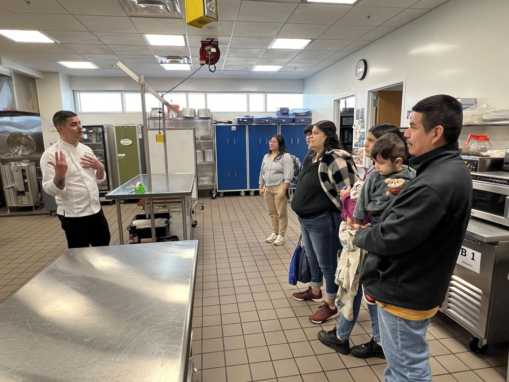 Prospective students check out the baking kitchens at Scott Northern Wake Campus during Open House.