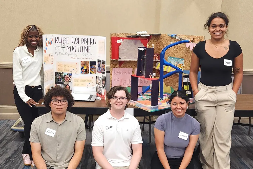 Echo Engineering won third place in the Rube Goldberg Machine Competition.