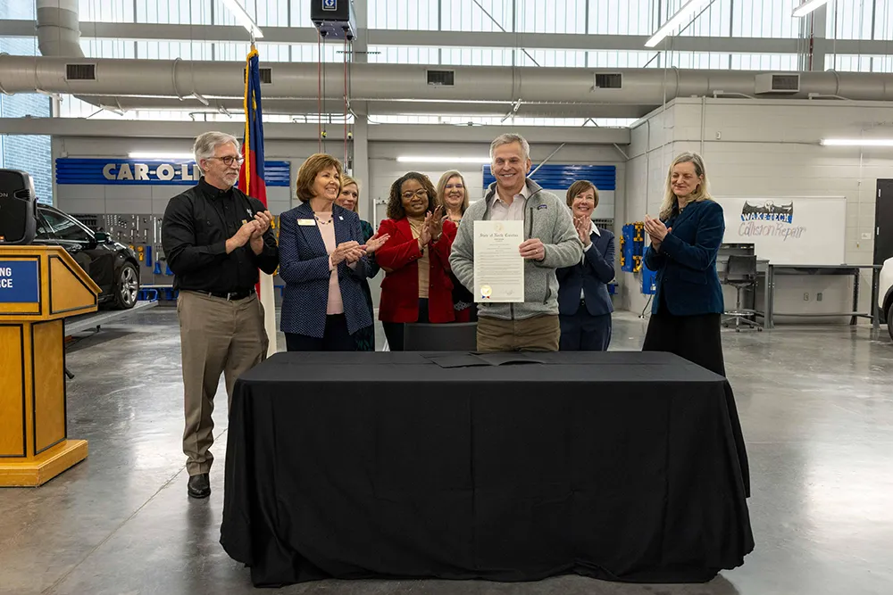 Governor Stein Visits Wake Tech to Promote Technical Education