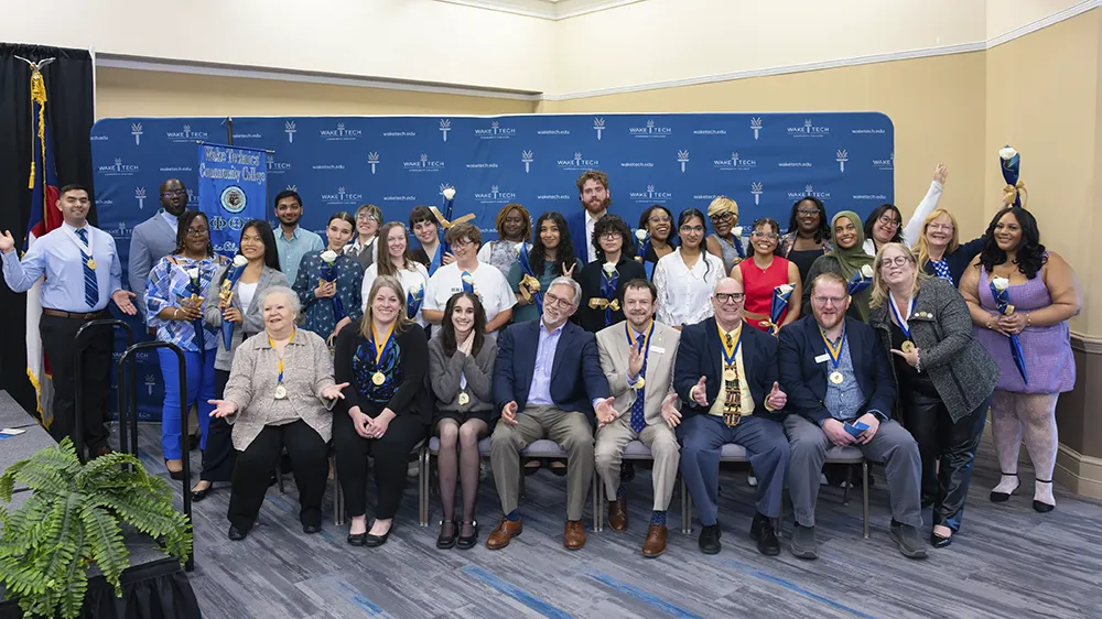 Thirty-five Wake Tech students were inducted into the college's chapter of the Phi Theta Kappa honor society.