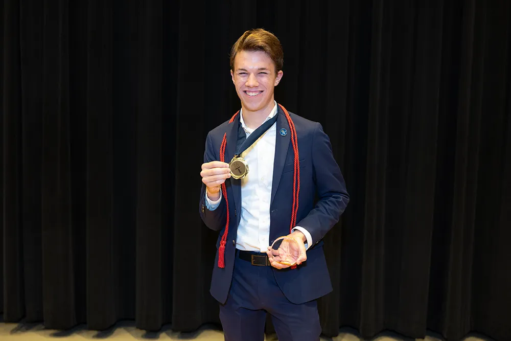 SGA President Silas Johnson won a Wake Tech Torch Award.