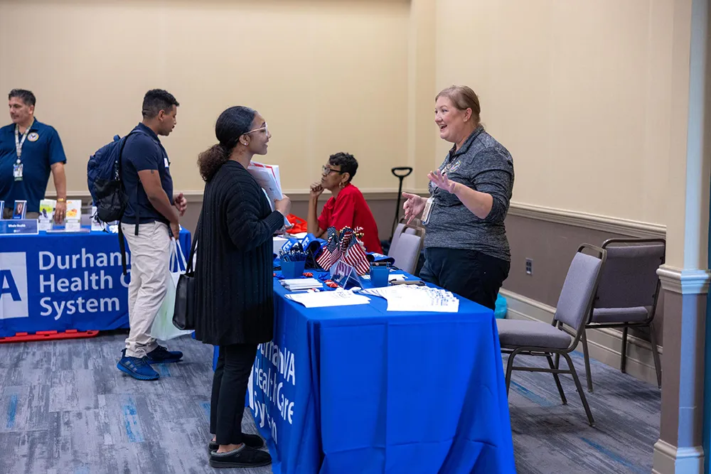 More than a dozen employers and organizations offering support services specifically designed for veterans and military members met with veterans and active-duty personnel at the Veterans Employment and Resource Summit at Wake Tech.