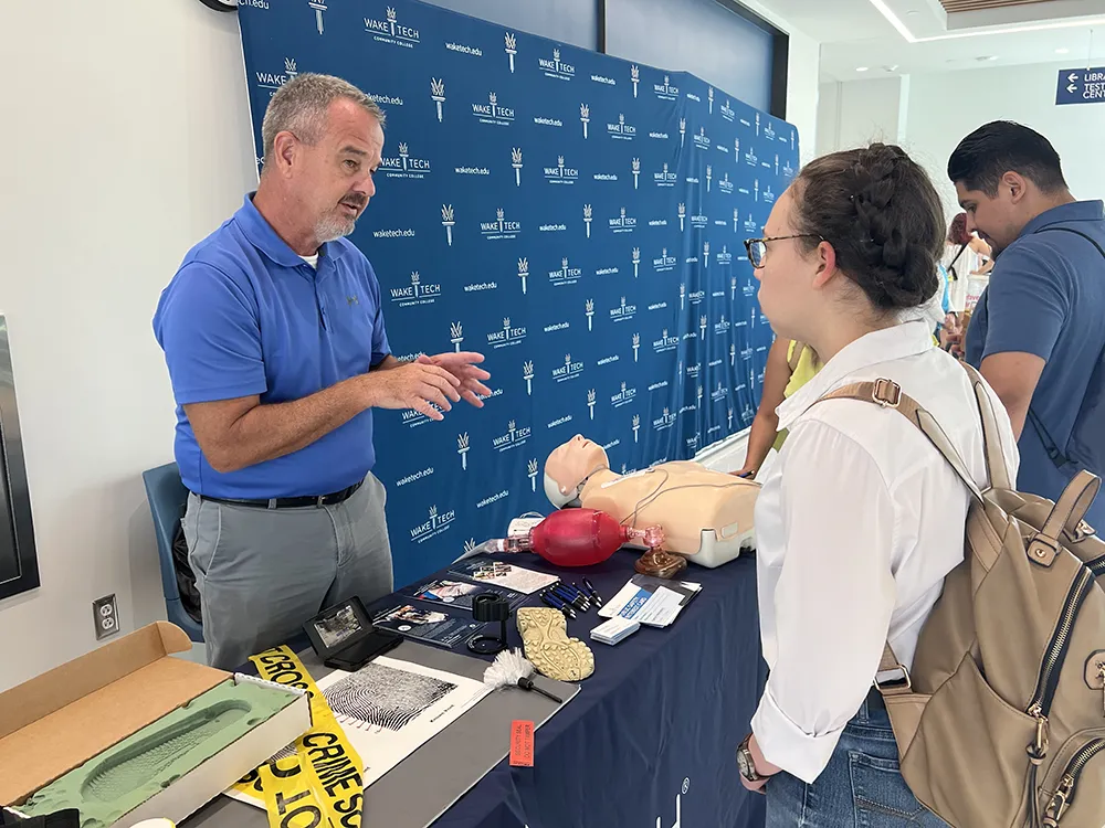 Wake Tech staff welcome prospective students to an Open House at Wake Tech East.