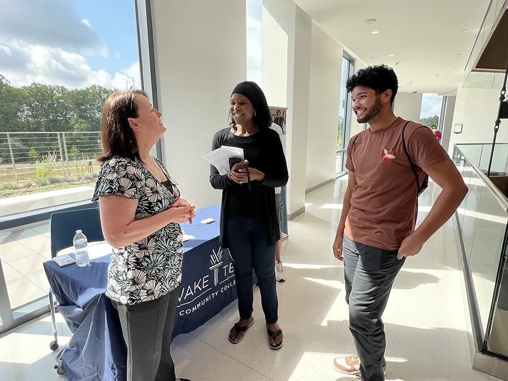Wake Tech staff welcome prospective students to an Open House at Wake Tech East.