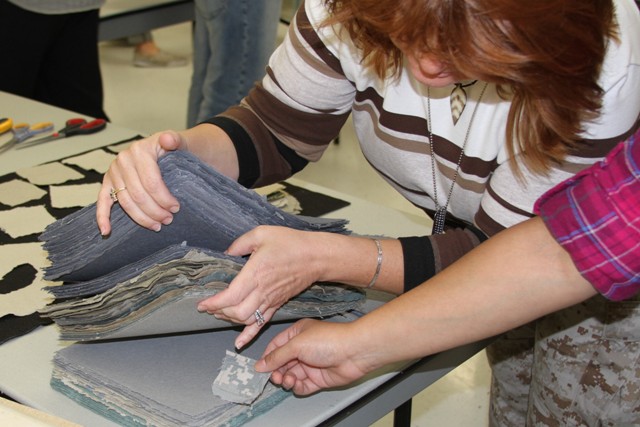 Military Veterans Turn Old Uniforms into Art