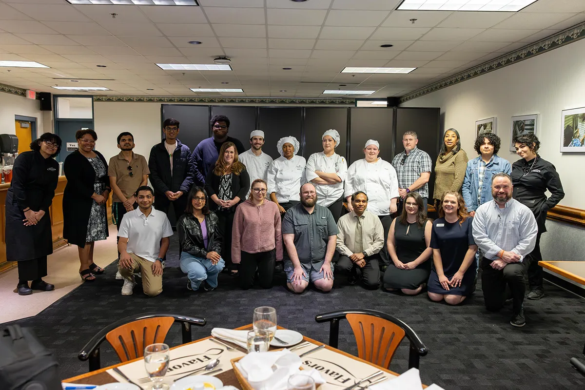 Fifteen students participated in the Career Services etiquette luncheon.