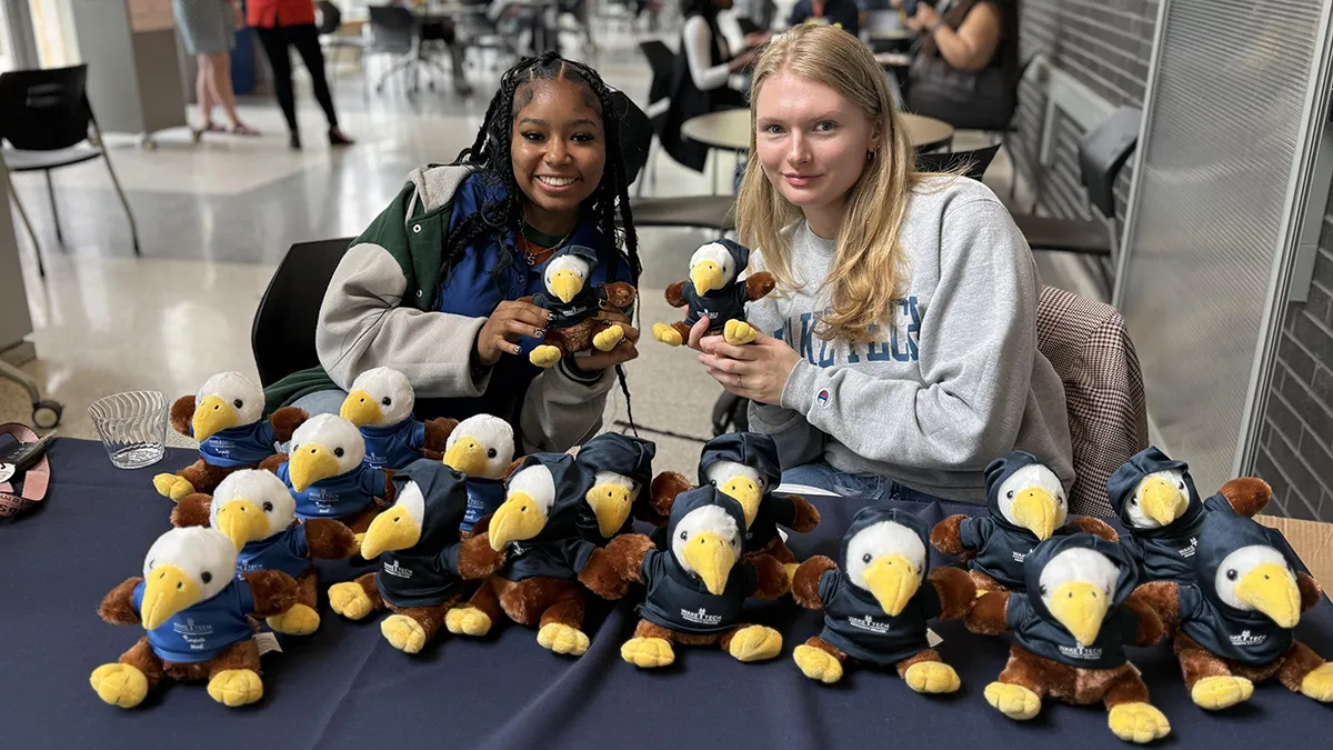Eagle plushy toys were handed out during the Founders Day celebration.