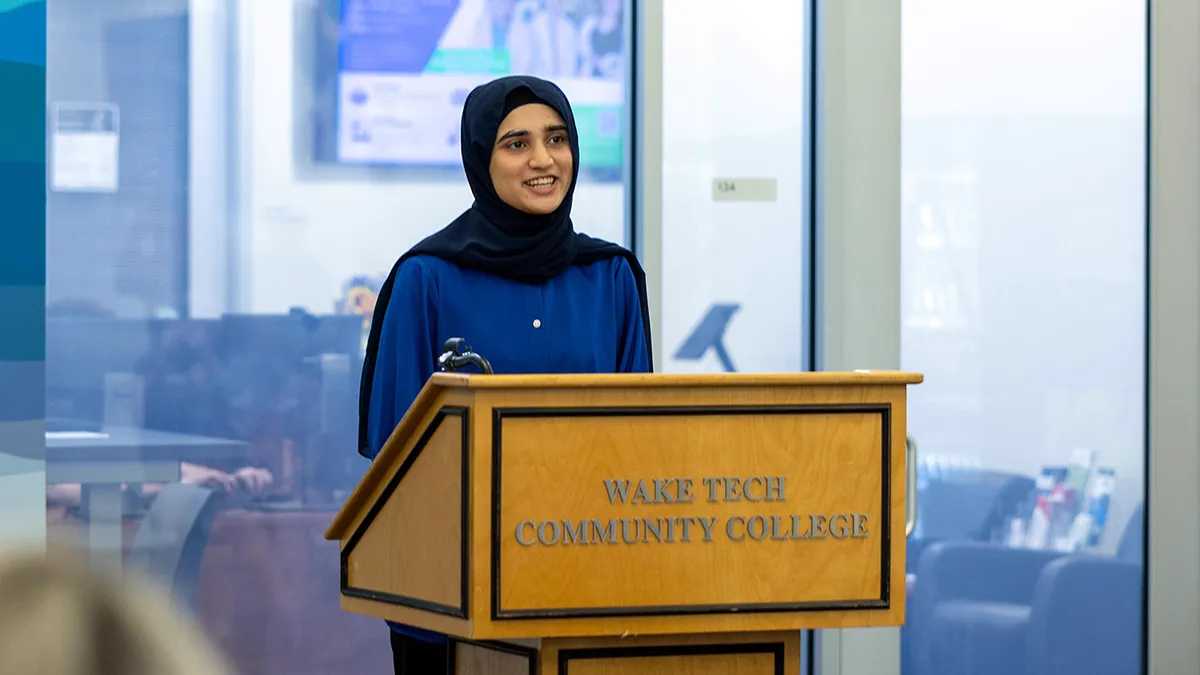 Wake Tech student Noor ul-aien speaks about how the Student Money Management program has helped her.