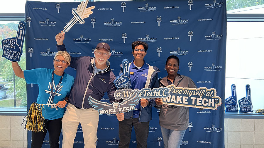 Wake Tech staff promote the college to prospective students during an Open House.