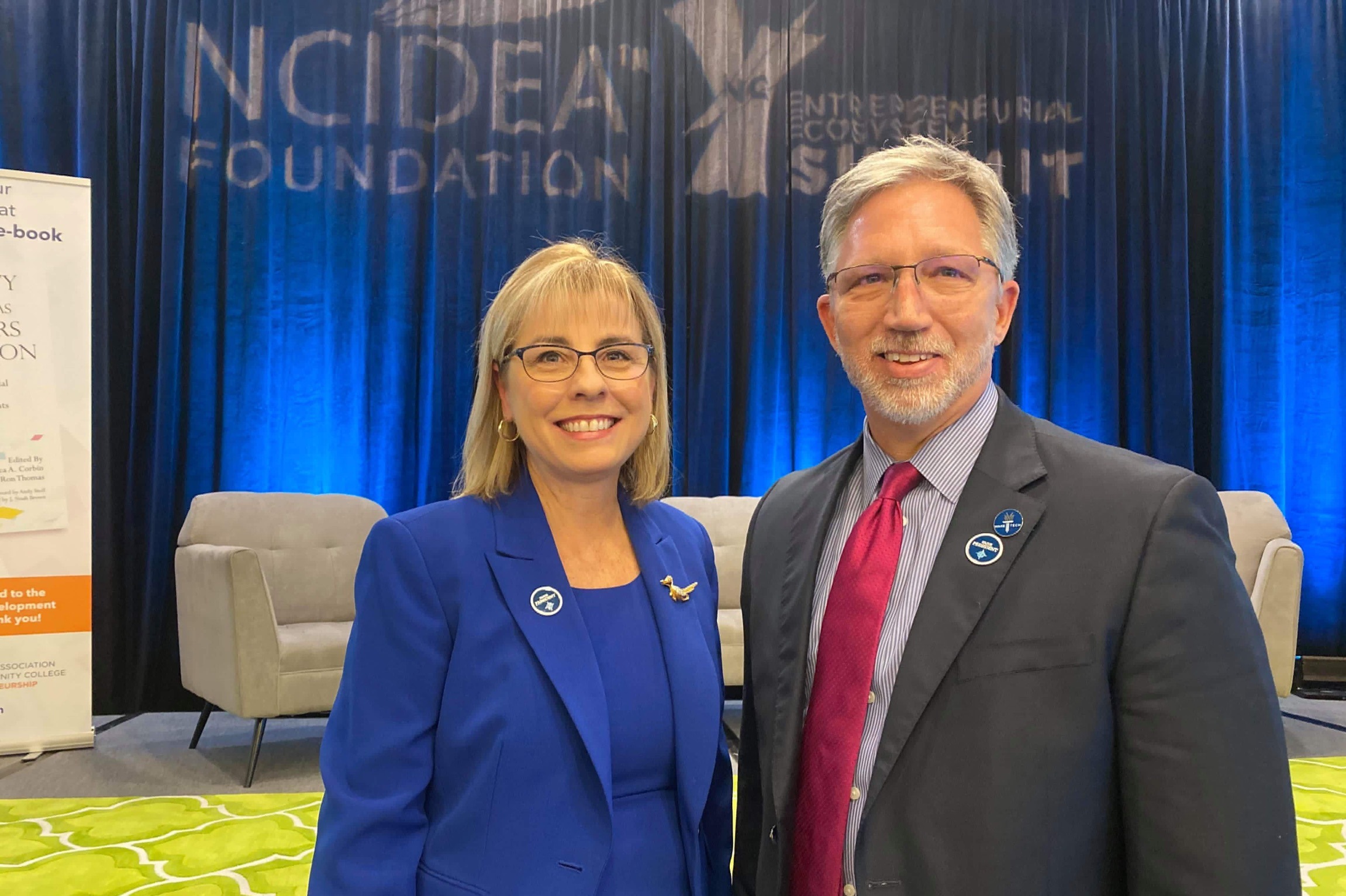 Rebecca Corbin, CEO, NACCE; Dr. Scott Ralls, Wake Tech President