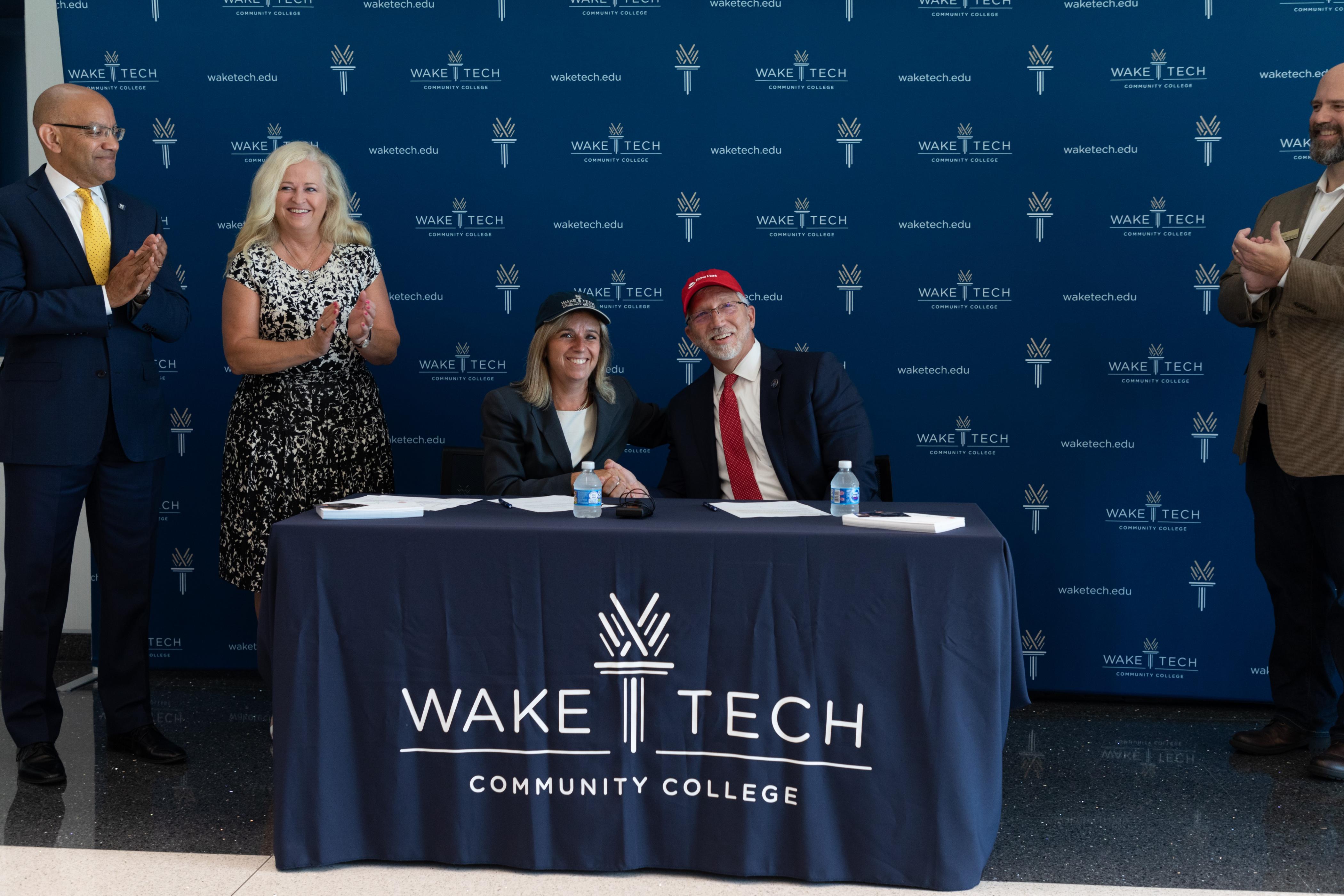 Nancy Bohannan, Red Hat Vice President of State & Local Government and Education & Dr. Scott Ralls, Wake Tech President