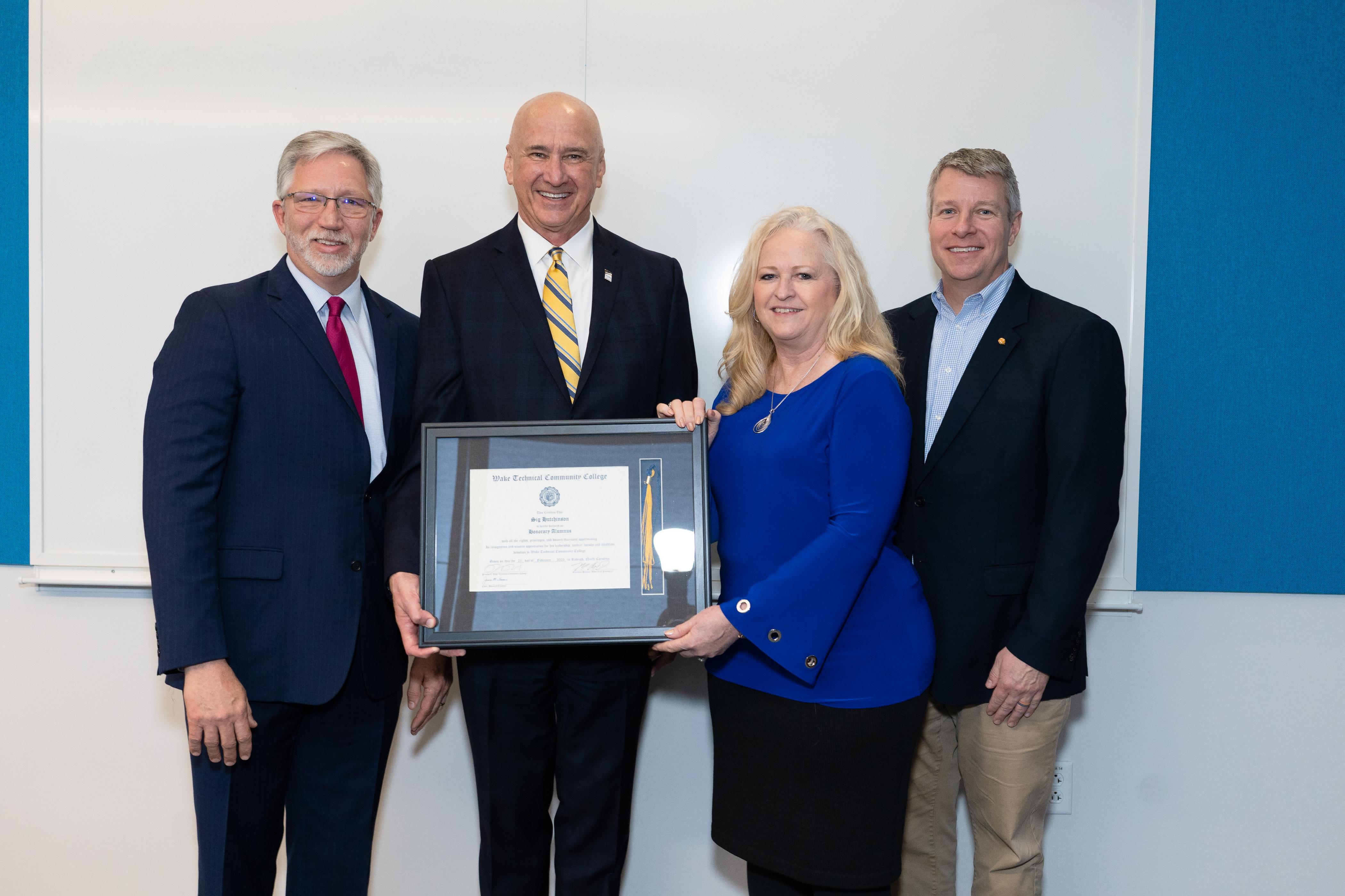 Sig Hutchinson Named Wake Tech Honorary Alumnus