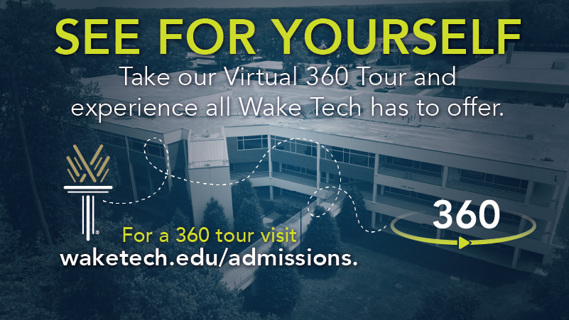 Graphic for Wake Tech's virtual tour