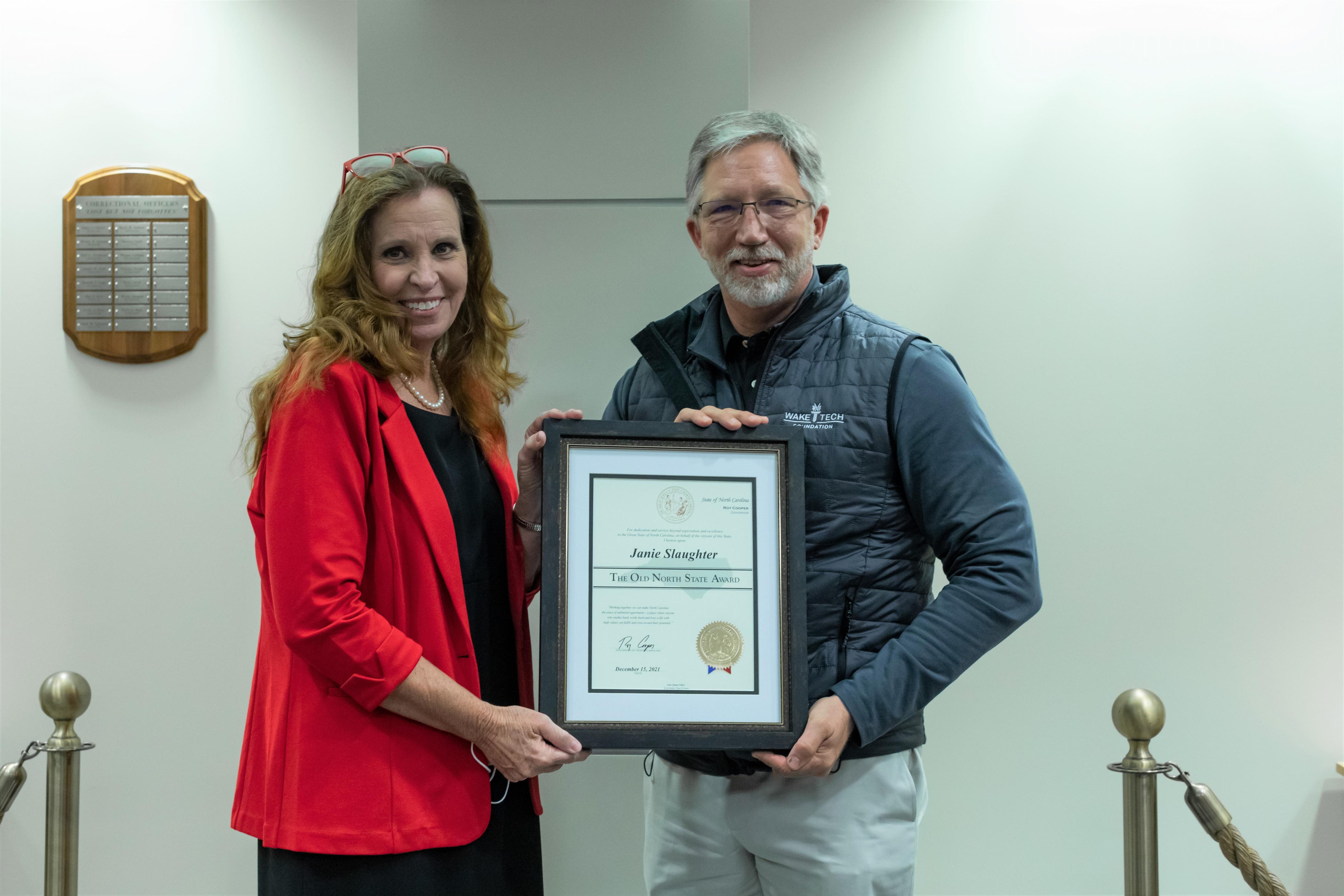 Janie Slaughter, Department Head of Criminal Justice and Forensic Science, Receives Old North State Award