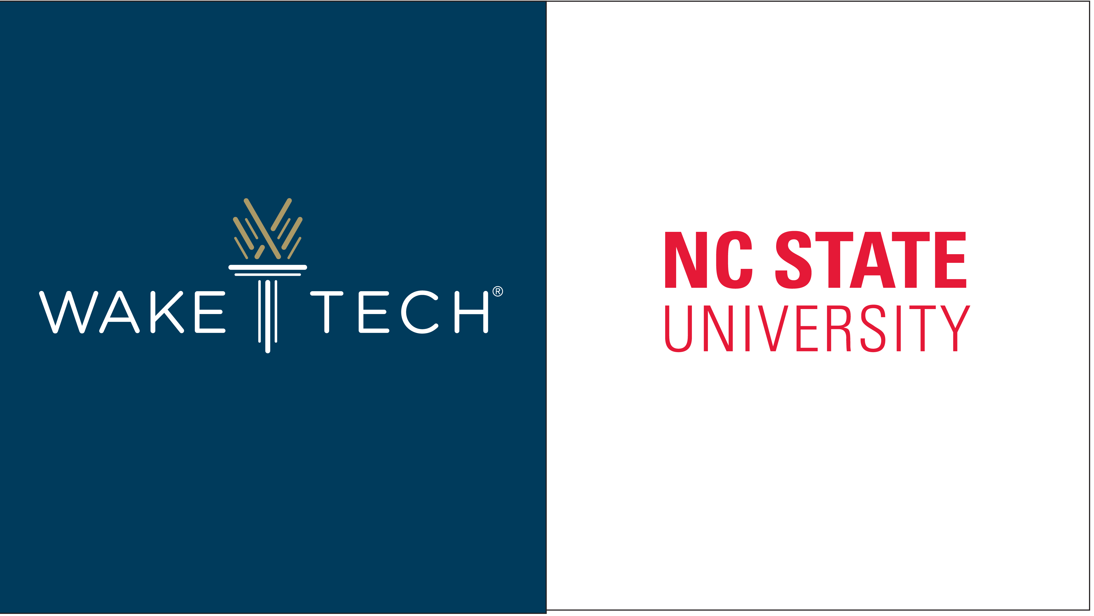 Graphic with Wake Tech and North Carolina State University logos