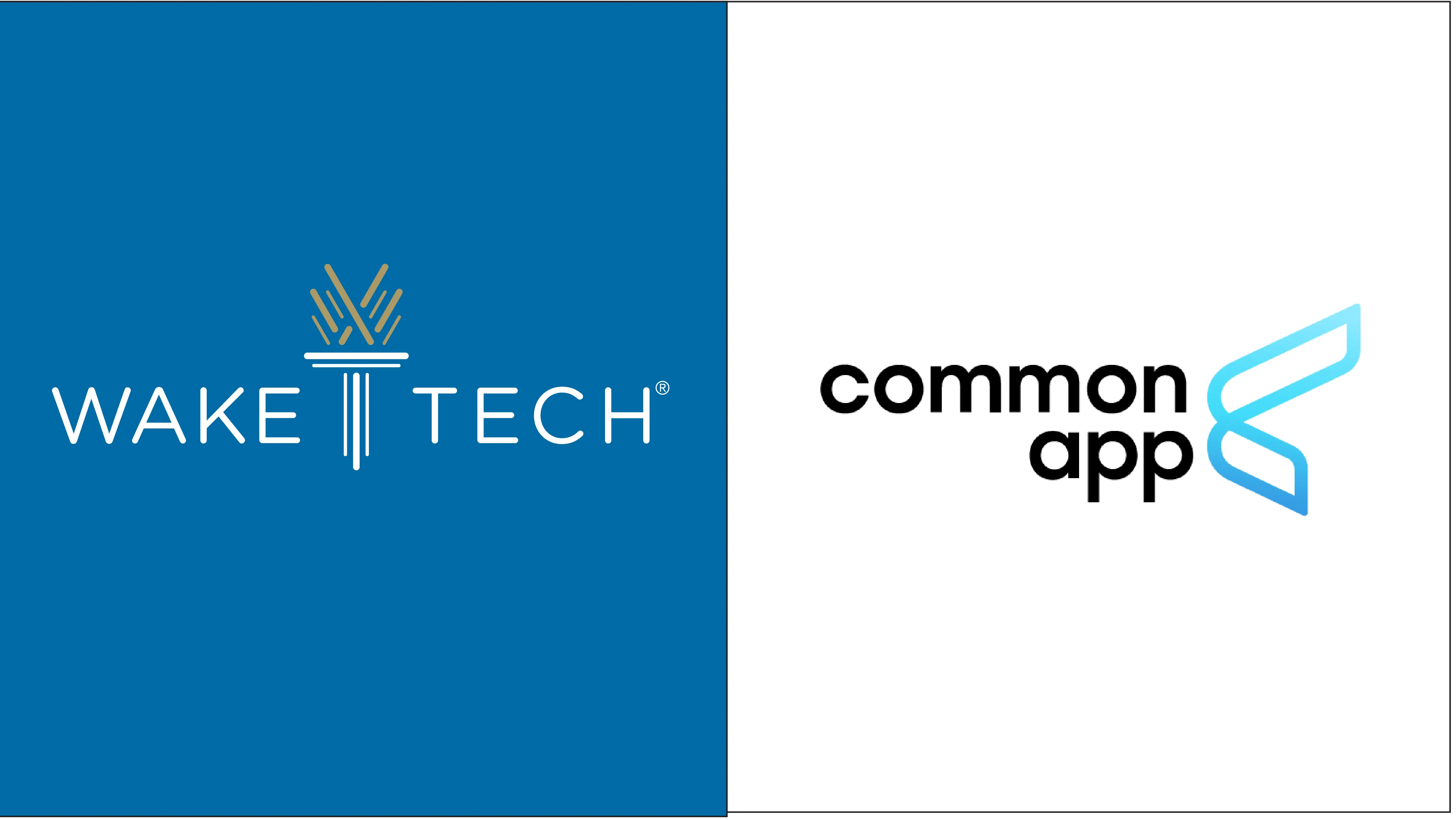 Graphic combining Wake Tech and Common App logos