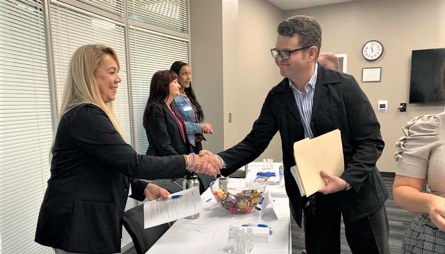 Wake Tech students and alumni connect with employers at a Biotech Career Fair.