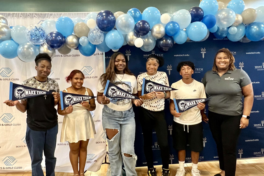Five students are enrolling at Wake Tech thanks to the college's partnership with the Boys & Girls Clubs of Wake County.