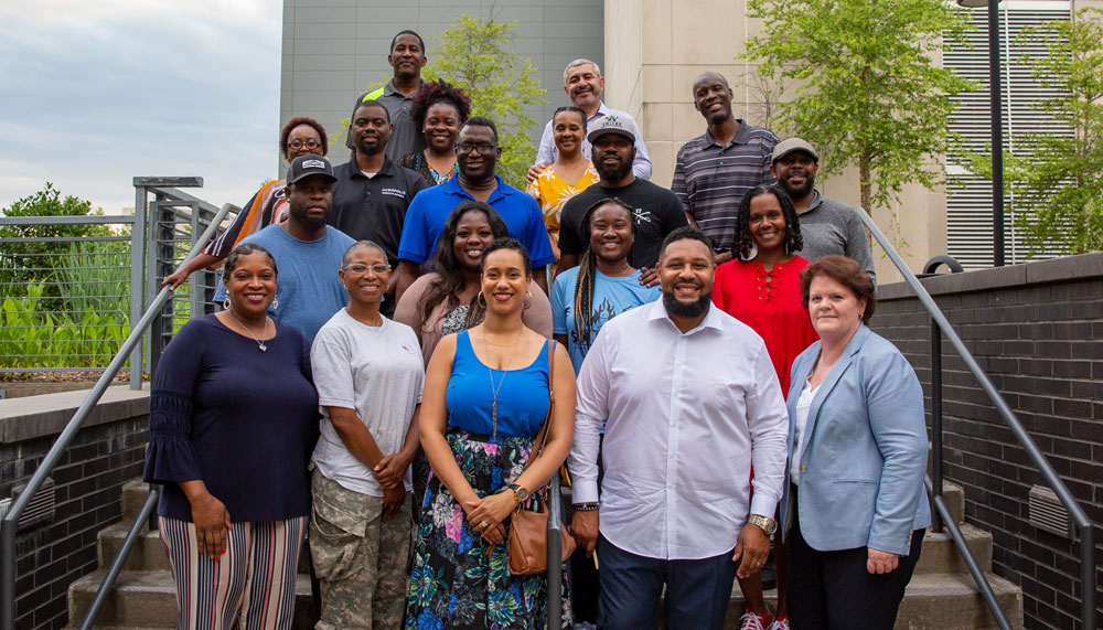 Graduates of the Wake Tech Contractors Academy pose for a photo.