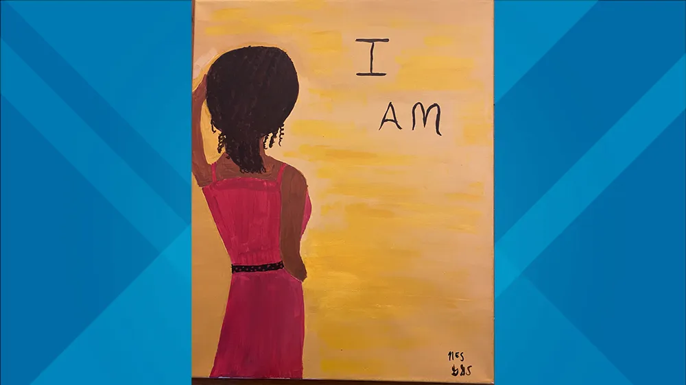 A painting by Wake Tech staff member Garla Glover-Smith and her daughter, Nyla, won first place in an art contest.