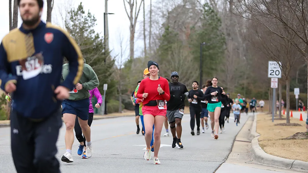 Individuals participate in the 2025 Reach, Rally & Run event on Wake Tech's Scott Northern Wake Campus.