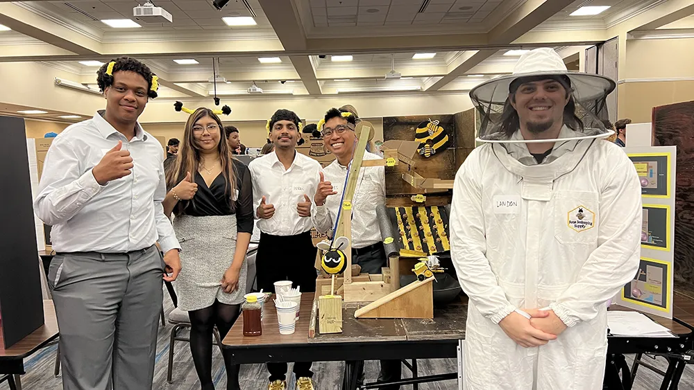 Teams of Wake Tech engineering students took part in the Rube Goldberg Machine Competition.