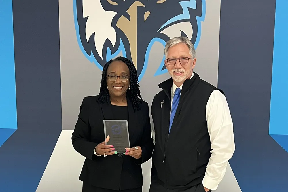 Wake Tech Vice Chair Dr. Saundra Williams with President Dr. Scott Ralls