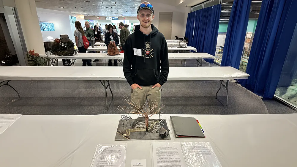 Tyler Collins won first place in the Welding Sculpture competition at the SkillsUSA North Carolina State Leadership & Skills Conference.