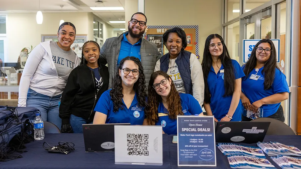 Students pose for picture at Wake Tech Open House.
