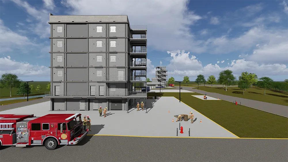 Rendering of new Fire and Rescue Training Center
