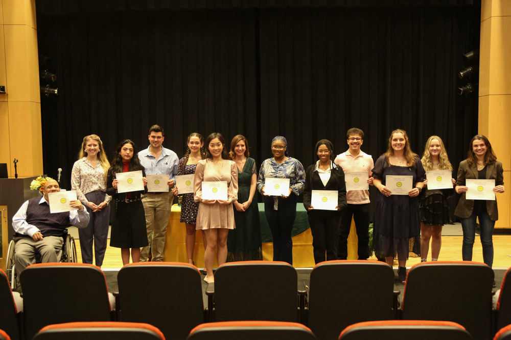 New members of Sigma Kappa Delta pose for a group photo