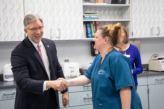Incoming Wake Tech President Tours Perry Health Sciences Campus