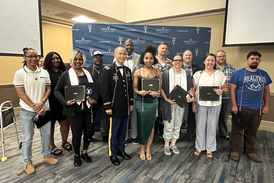 Wake Tech honors student veterans before they graduate.